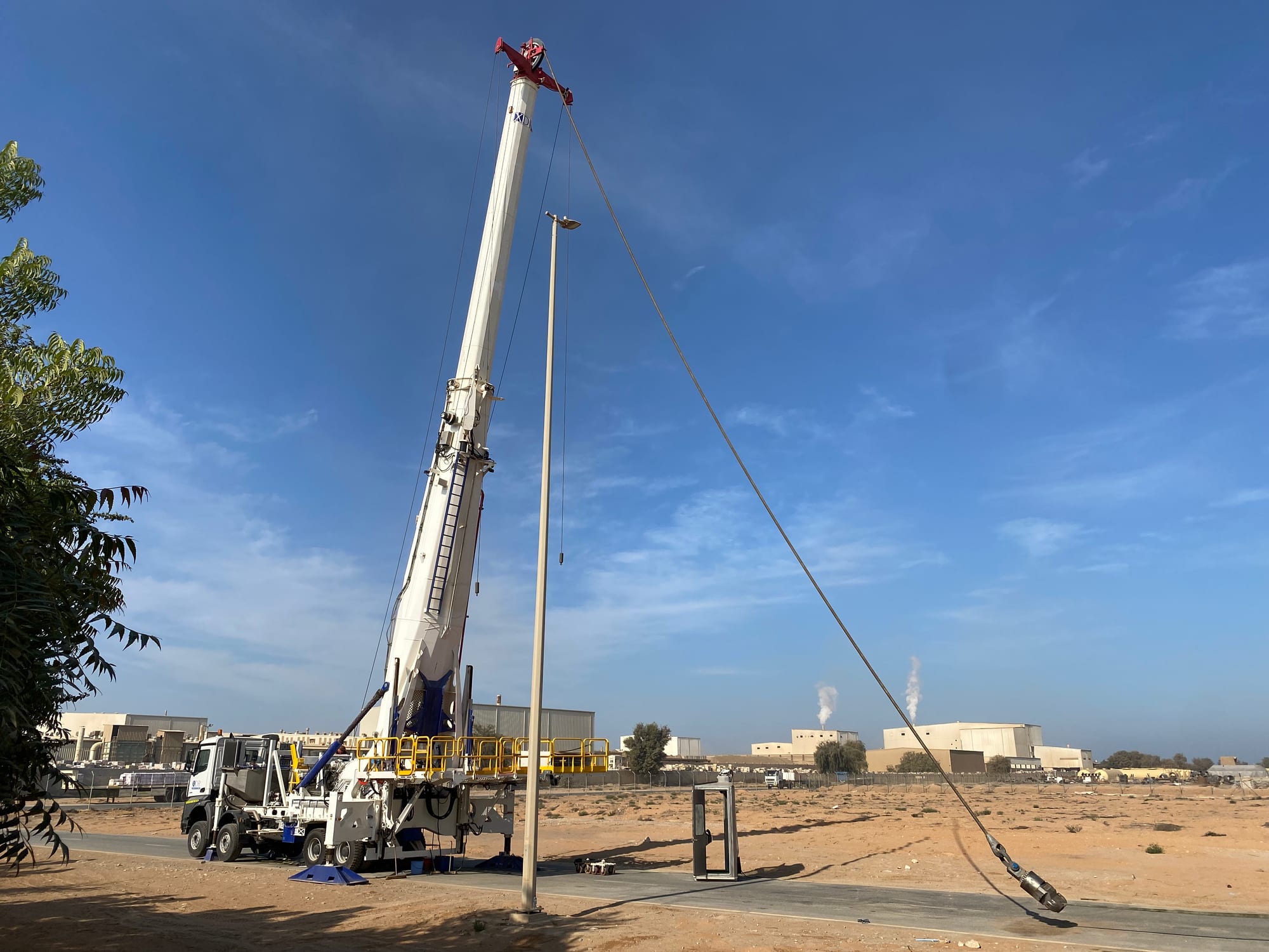 XDR 250 truck-mounted workover rig with mast raised